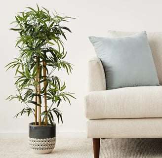Amazon Basics - Planta de Bambú artificial con macetero de plástico, 100 cm, Verde