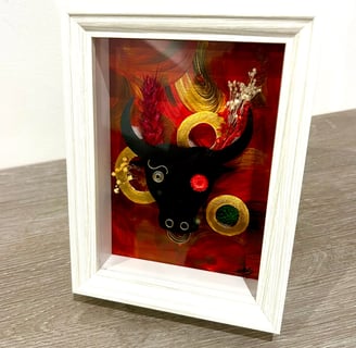 a picture of a bull headdressuck with a bull headdress