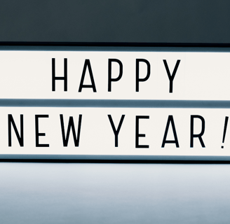 a sign that says happy new year