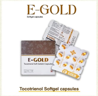 E-Gold Softgel Capsules – Enriched with Tocotrienol, purest form of vit e for powerful antioxidant.
