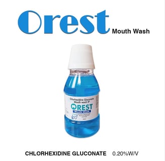 OREST Mouthwash – Chlorhexidine Gluconate 0.2% solution for gum protection, plaque control by Captab