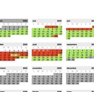 Le calendrier des disponibilités du gite de Modestine pour des vacances réussies dans le Gard