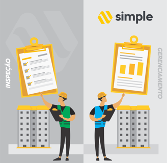 Arte feita em flat design dois inspetores com prancheta um representa inspeção outro credenciamento