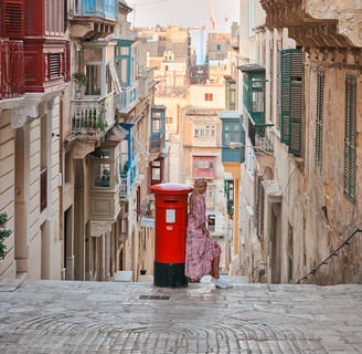 valletta street with letter box