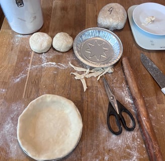 pie crust and tools