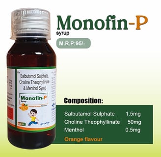 Salbutamol sulphate, Choline theophyllinate and menthol syrup, Monofin-P syrup by Captab Biotec