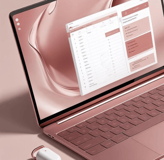 a laptop computer and a cup of coffee on a table