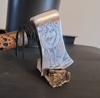 Artistic engraved Ax