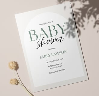 Elegant Minimalistic Gender Neutral Personalized Baby Shower Invitation