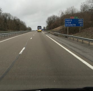 la route pour Rennes