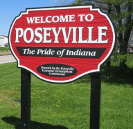 Poseyville Indiana welcome sign