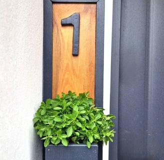 Handmade door number plant pot wall installed hanging fence planter pot with door sign plate personalised house number