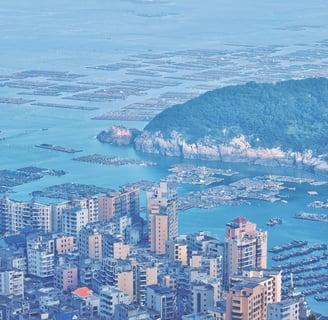 Tranquil little town on the bay