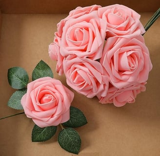 Flores Rosas Artificiales Espuma Rosa Falsa para Manualidades, Ramos de Novia, centros de Mesa, Desp