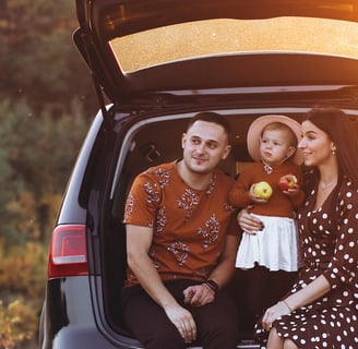 Familia en automóvil