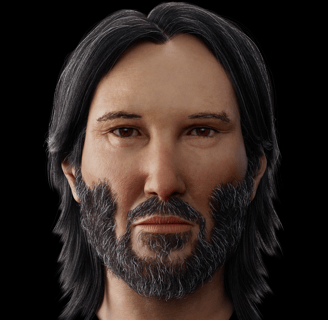 a man with a beard and a beard