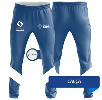 calça esportiva do governo de goiás na cor azul 