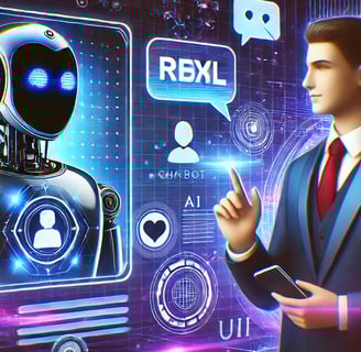 Descubre el poder de los chatbots con inteligencia artificial. En esta imagen futurista, un asistent