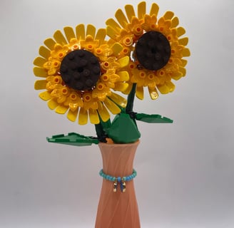 3d print vaas bello beach met legobloemen