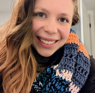 maddy robinson writer has a real neat scarf
