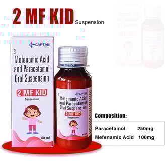 Mefenamic Acid and Paracetamol Oral Suspension, 2MF Kid by Captab Biotec