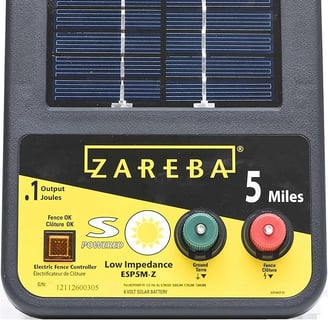 A zebra solar charger for an electric security fence