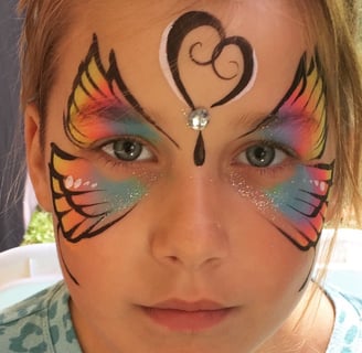Rainbow Butterfly Face Painting in Las Vegas