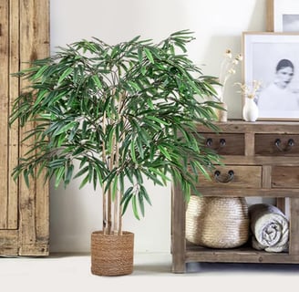 Maia Shop | Bambú Artificial | Planta Artificial Decorativa | Medidas:105x 80 cm | Apariencia Hiperr