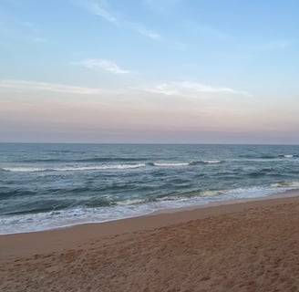 Flagler beach with blue sky and sand