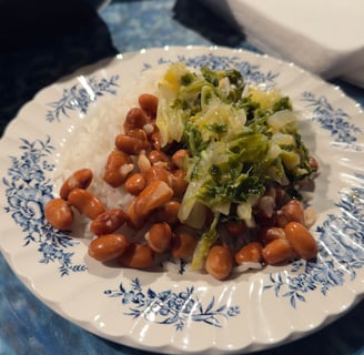 basmati beans and cabbage