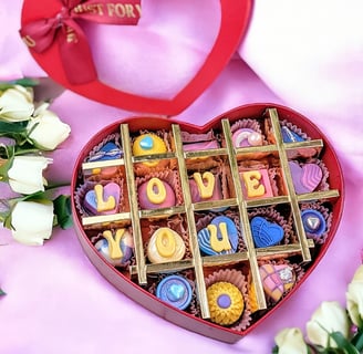 Hôp Socola hình trái tim tone Hồng tím CH18020 Chocolate Nha Trang