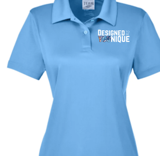 Women's polo with logo on chest