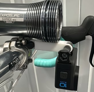 a bicycle with a camera attached to it