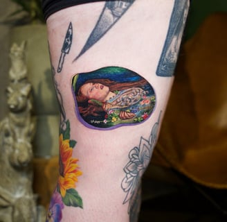 tattoo on her leg