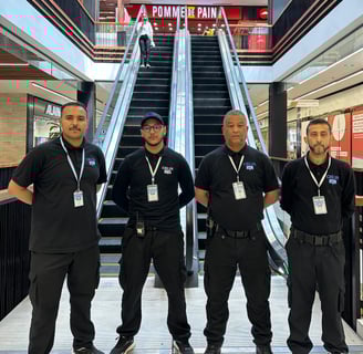 Agents de sécurité veillant à la sécurité des visiteurs dans un espace commercial