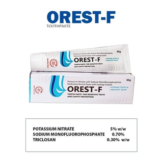 OREST-F Toothpaste – Potassium Nitrate & Sodium Fluoride formula for cavity protection, sensitivity 