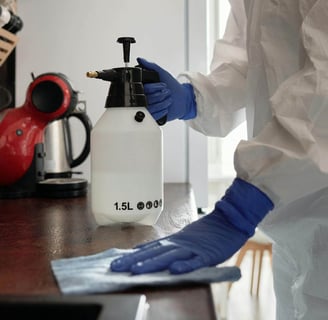 moving cleaning service attire and supplies