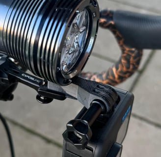 a bicycle light on a bicycle with a bicycle light on it