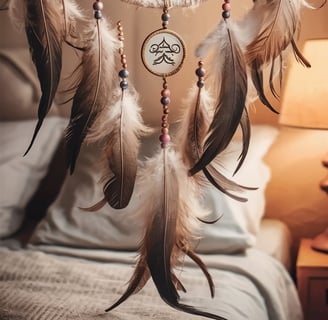 dreamcatcher above the bed