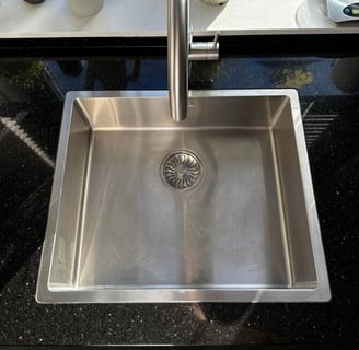 kitchen sink after regular cleaning