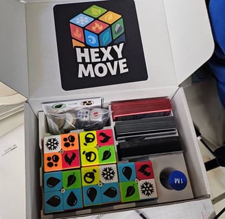a box of assorted items in a box