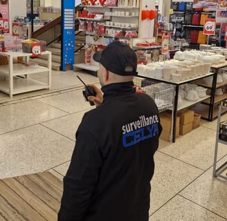 Un agent de sécurité assure la surveillance d’un magasin dans un mall à Casablanca