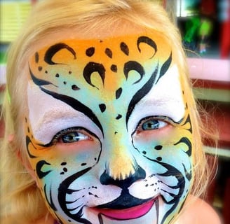 Colorful Cheetah Face Painting