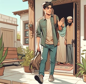 jovem saindo da casa dos pais