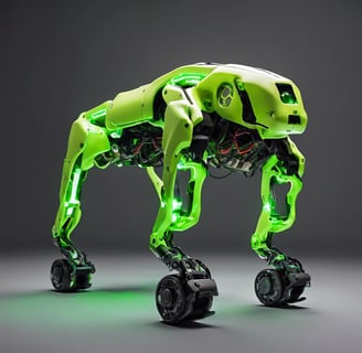 a yellow and black robot standing in the dark