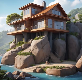 Casa construída sobre um rocha