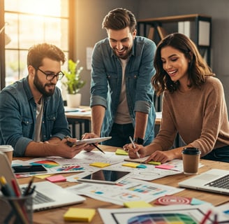 a group of people working on a project