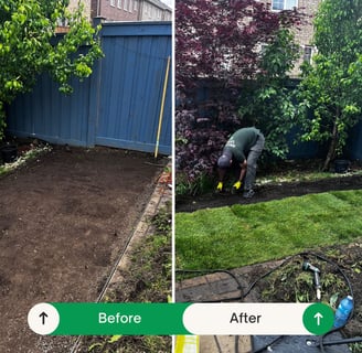 Fresh sod installed in Mississauga backyard – Smiling Lawn