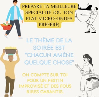 image texte invitation chacun amene quelque chose