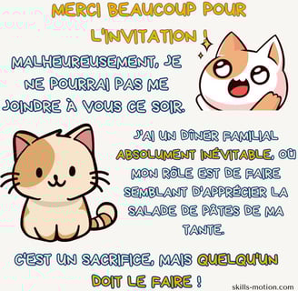 refuser une invitation avec humour